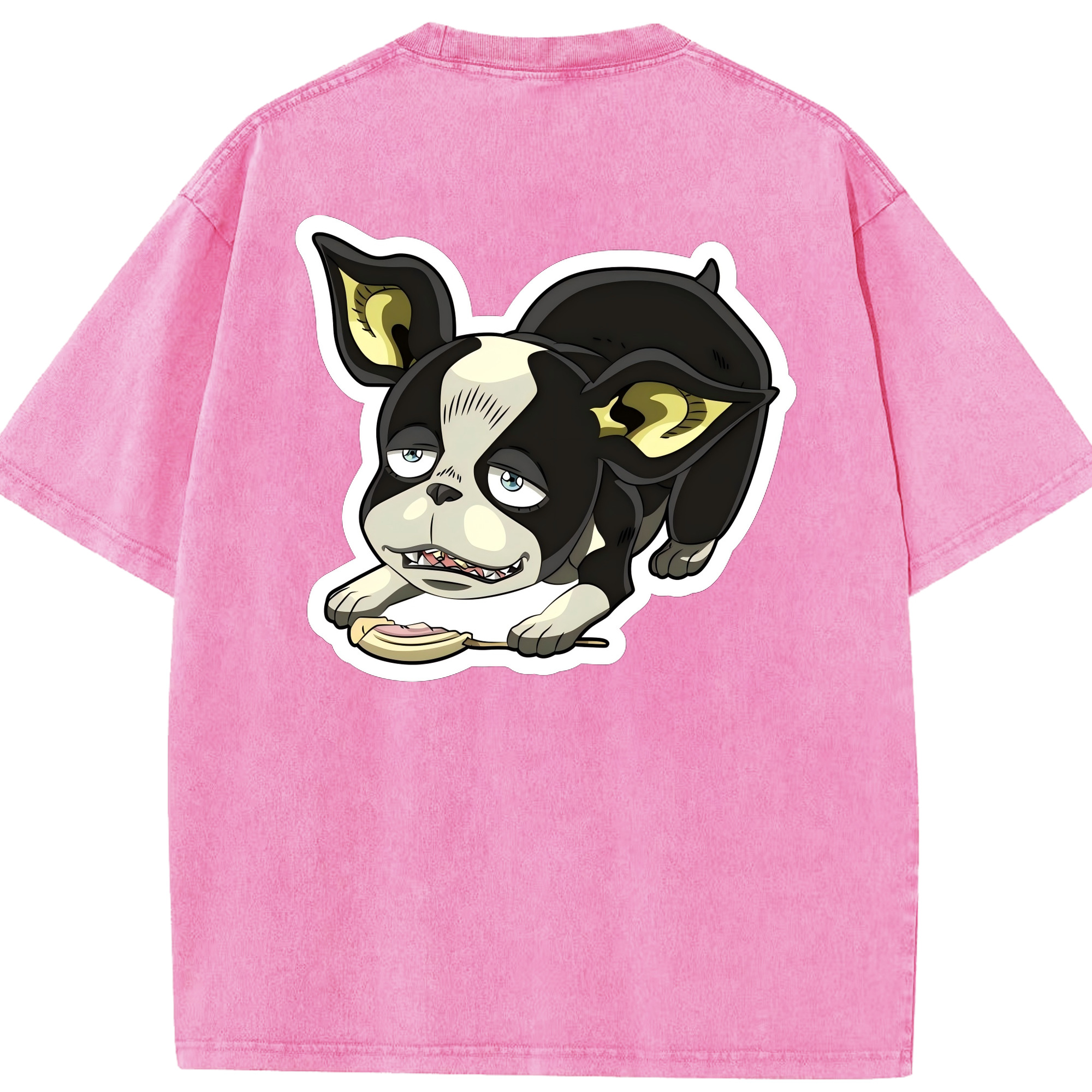 （画像用） ジョジョの奇妙な冒険 イギー JoJo's Bizarre Adventure Iggy 綿100% ヴィンテージ風 半袖Tシャツ（背面プリント）
